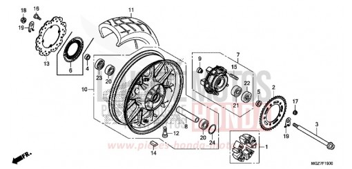 ROUE ARRIERE CB500XAF de 2015